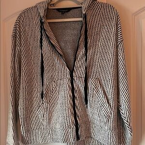 Liverpool Black and White Knit zip sweater jacket